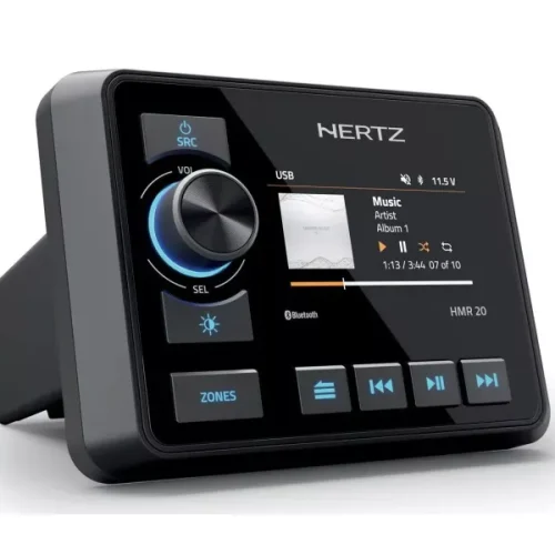 Hertz Marine HMR 20 Marine Grade Source Unit – 3″ IPS Display – IP66 – 4 x 50W