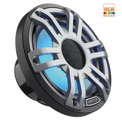 Hertz Marine HMX 8″ Sports RGB Marine Coaxial Speakers – Gray – 100W RMS – 4Ω (Pair)