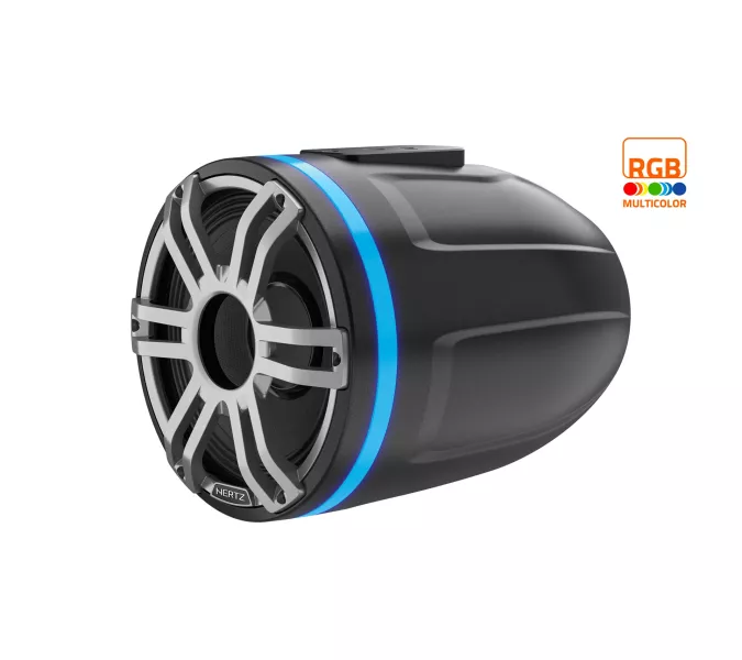 Hertz Marine HTX 8.8" RGB Flat Common Tower Speakers – Total White – 100W RMS – 4Ω