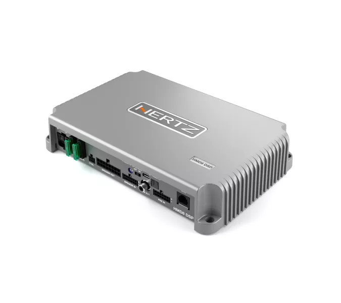 Hertz Marine HMD8 12V Class-D 8-Channel Marine Amplifier with DSP – 1040W RMS