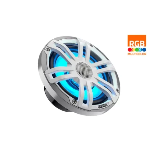 Hertz Marine HMX 8″ Sports RGB Marine Coaxial Speakers – Silver White – 100W RMS – 4Ω (Pair)