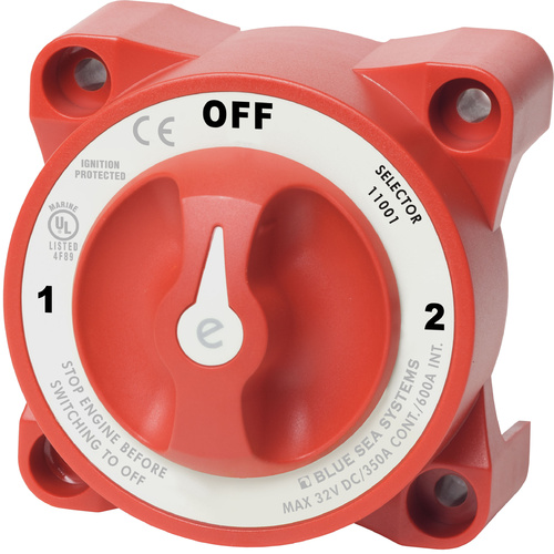 Blue Sea 11001 e-Series Selector 3 Position Battery Isolator Switch with AFD