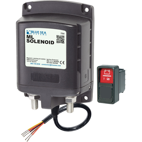Blue Sea Solenoid ML 500A 12V RBS ML-Series Solenoid Switches (Magnetic Latch) – ML-Series Heavy Duty Solenoid Switch 7701